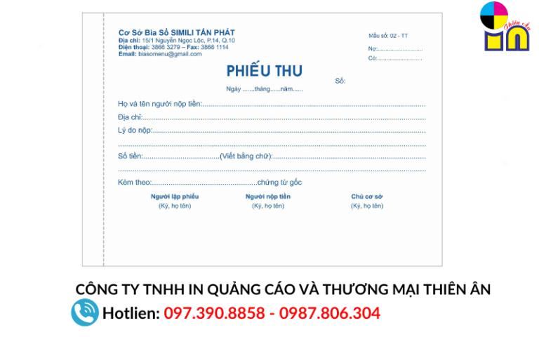 Phiếu thu mẫu 02